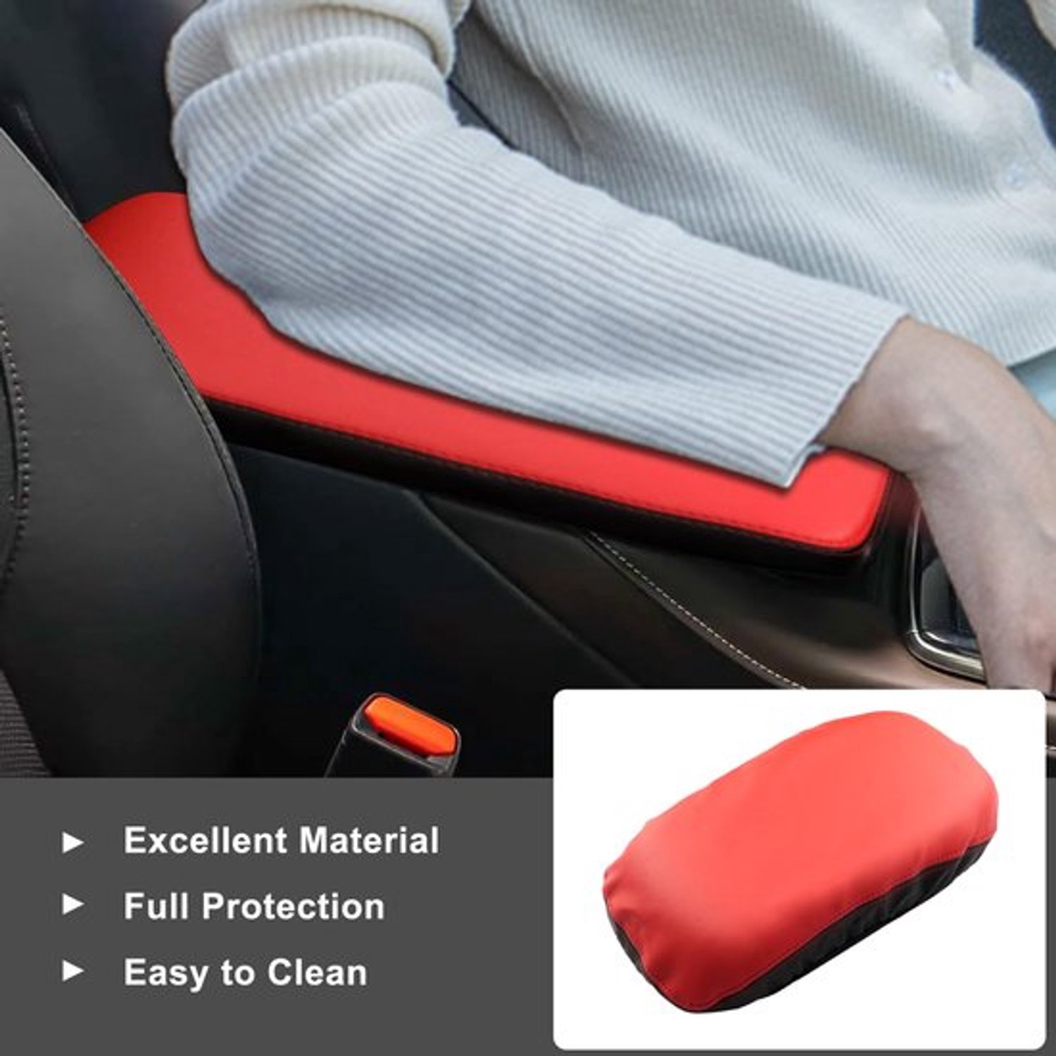 CX30 compatibel met 2019-2023 2024 2025 Armleuningafdekking Middenconsole Middenarmsteun bekleding Hoes Armleuning Deksel Interieur CX 30 Accessoires Bescherming Leer Rood