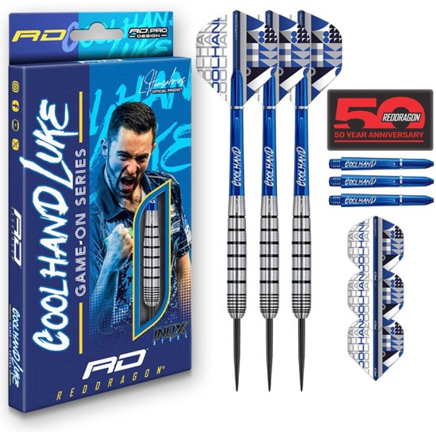 Professional Player Series Stalen punt Dartset met dart vluchten en dart schachten