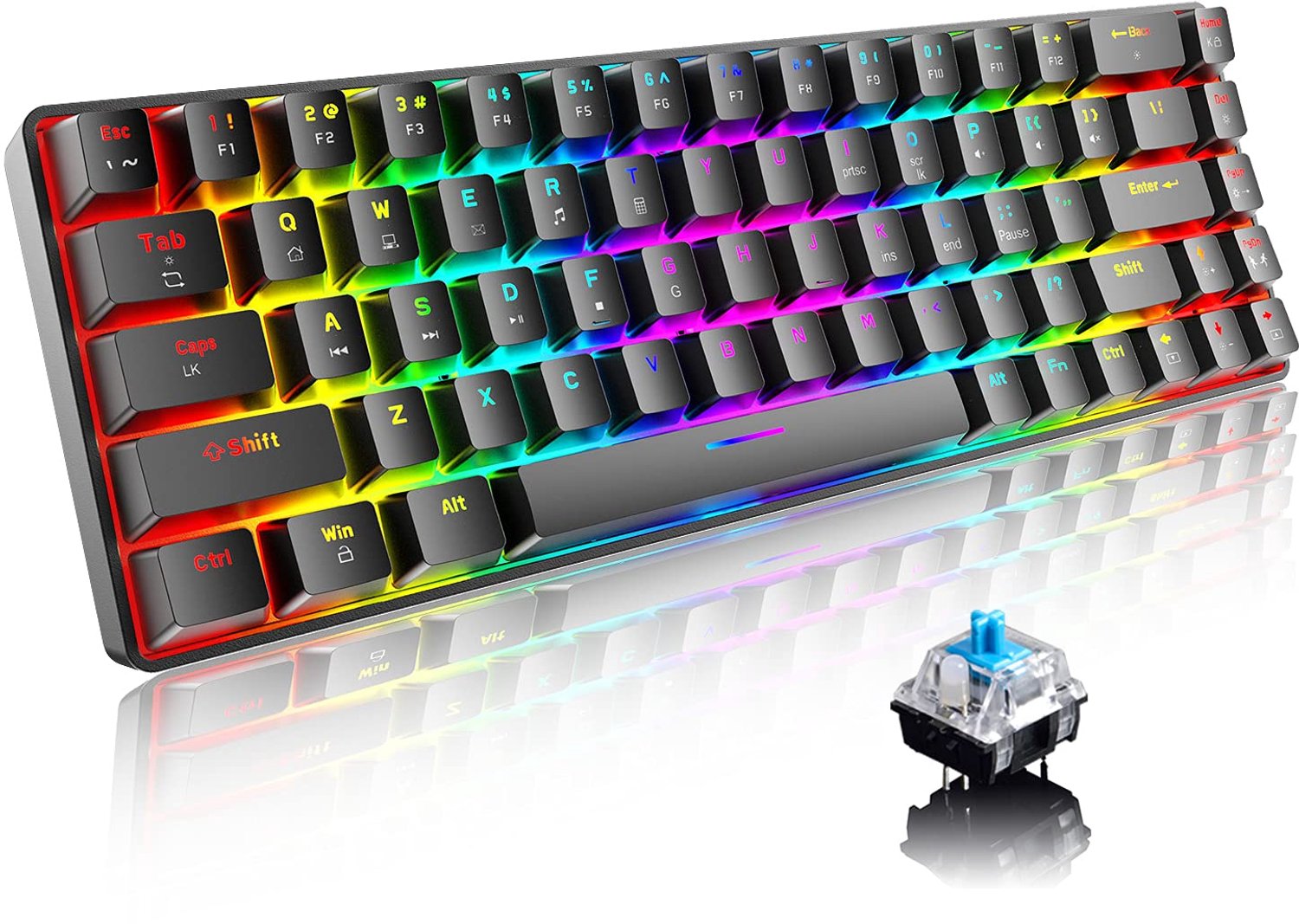 Upgraded Compact Mechanisch Gaming Toetsenbord met RGB Verlichting