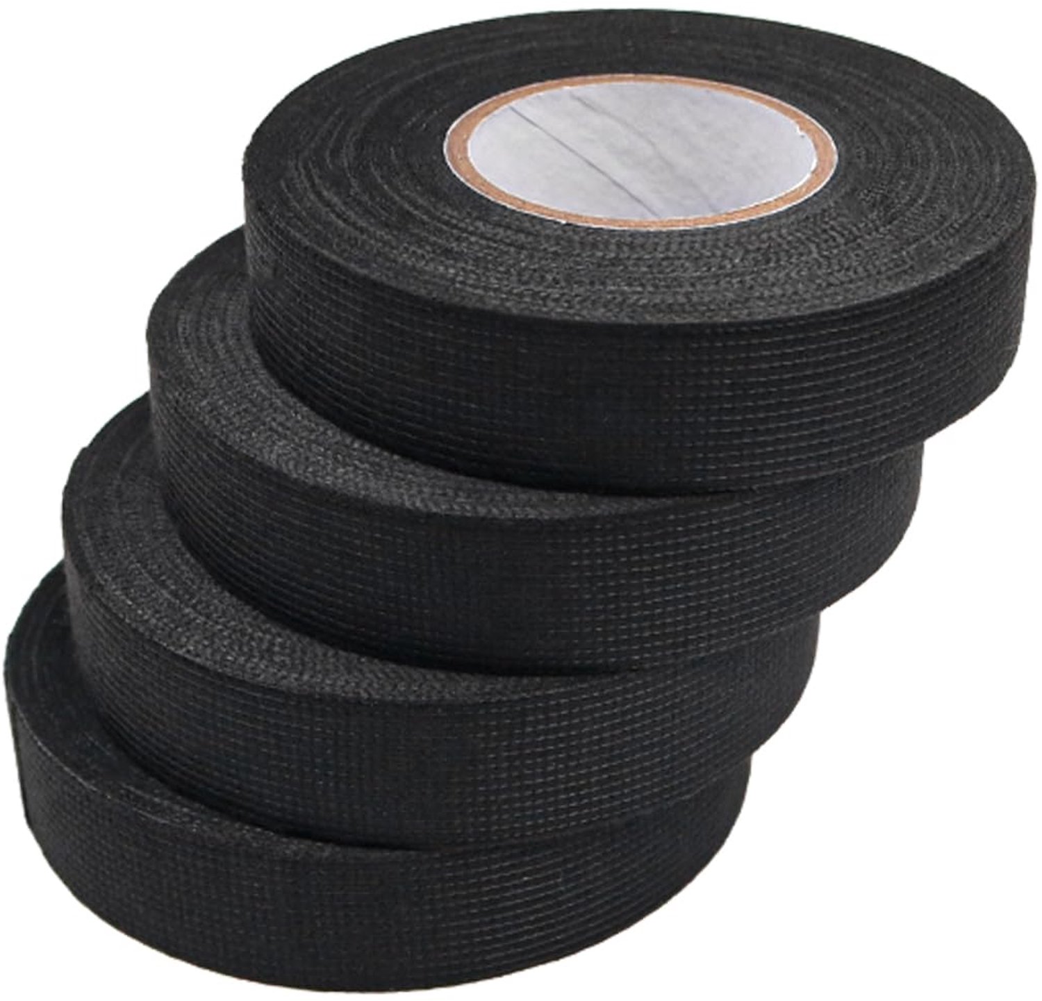 Textieltape 4 Rollen - Zwarte Isolatietape - Flanelmateriaal - Waterdicht - Temperatuurbestendig - Sterke Hechting