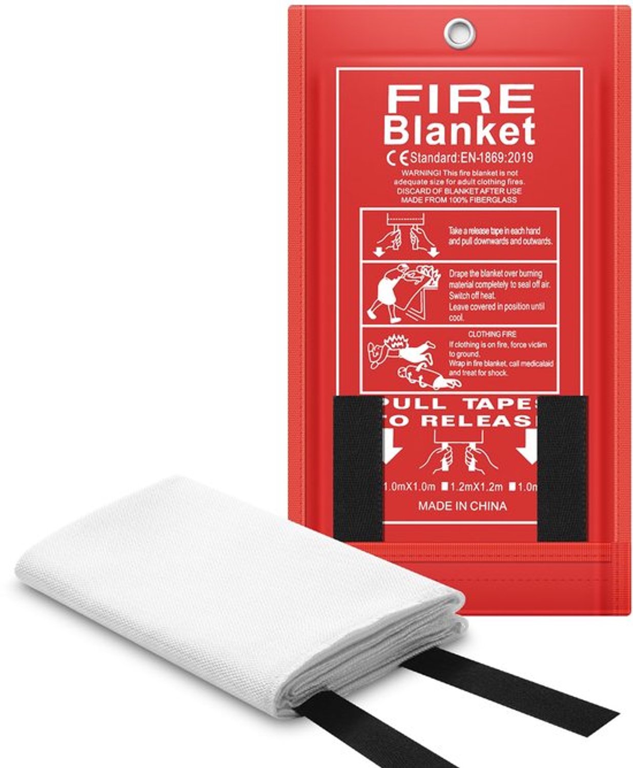 Branddeken Brandbestrijdingsdeken voor keuken, kamperen, barbecue, noodoverlevingsdeken, vlamvertragend en vuurvast (180 cm x 240 cm)