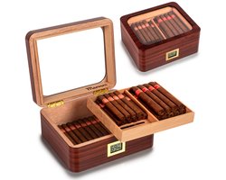 Cigar Humidor van Spaans Cederhout met Hygrometer en Verdeler