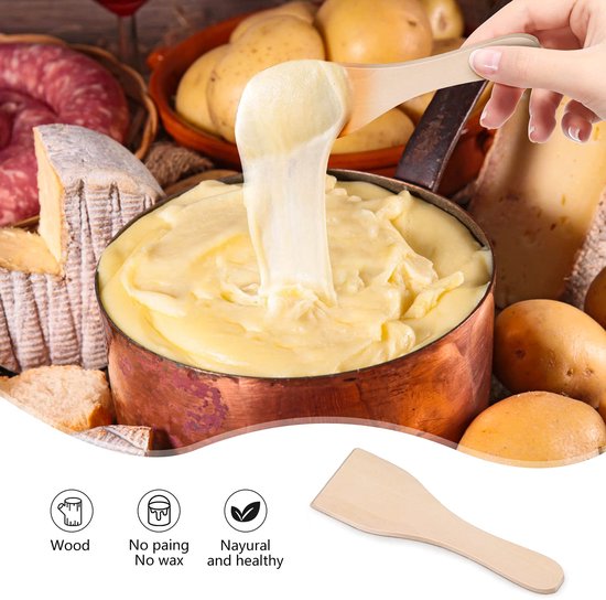Mini Raclette Set met 4 Pannen en Houten Scheppen — cadeau in Kookcadeaus - foto 2