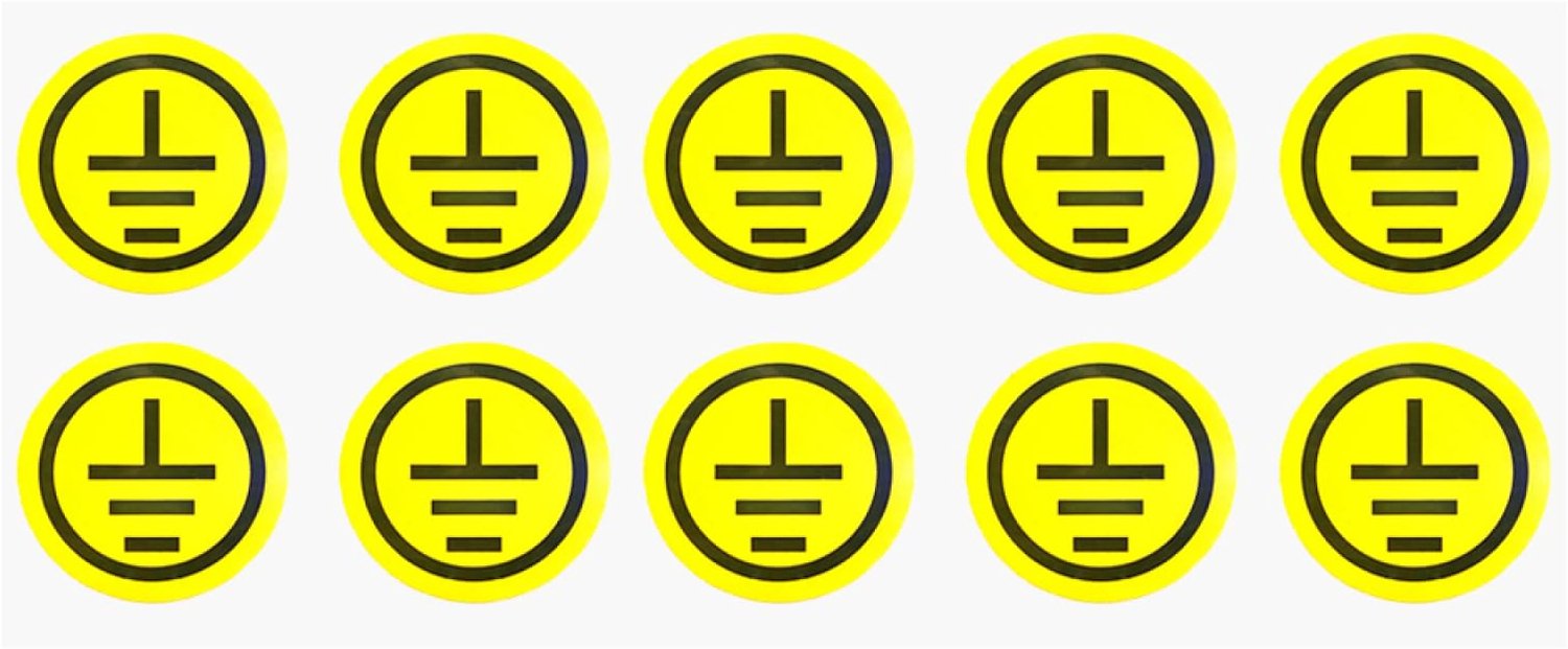 Zelfklevende Aarde Terminalstickers, 10 Stuks voor Elektrische Veiligheid