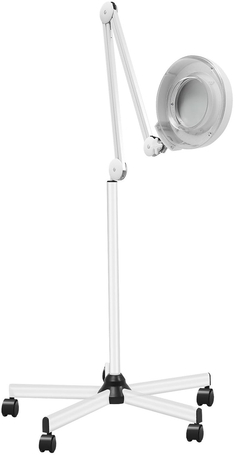 Vergrootglaslamp - 22 W met licht en verstelbare voet - Wit