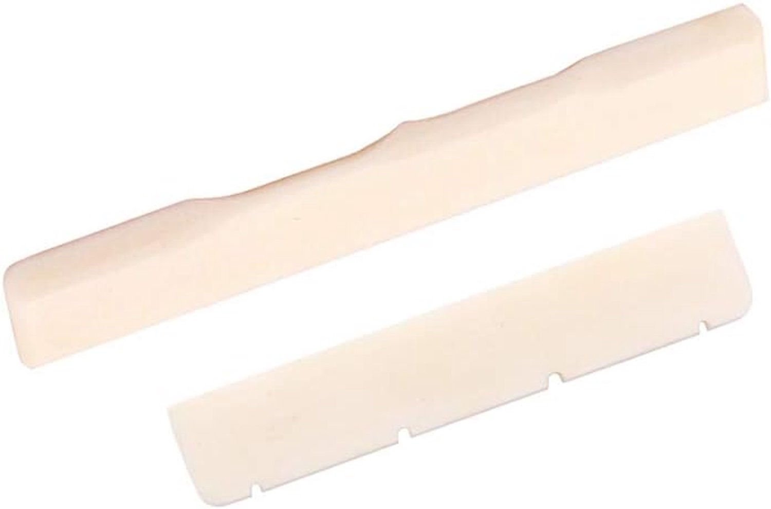 Alnicov Bone Guitar String Bridge Saddle Nut Set Slotted for 4 String Ukulele Guitar Replacement