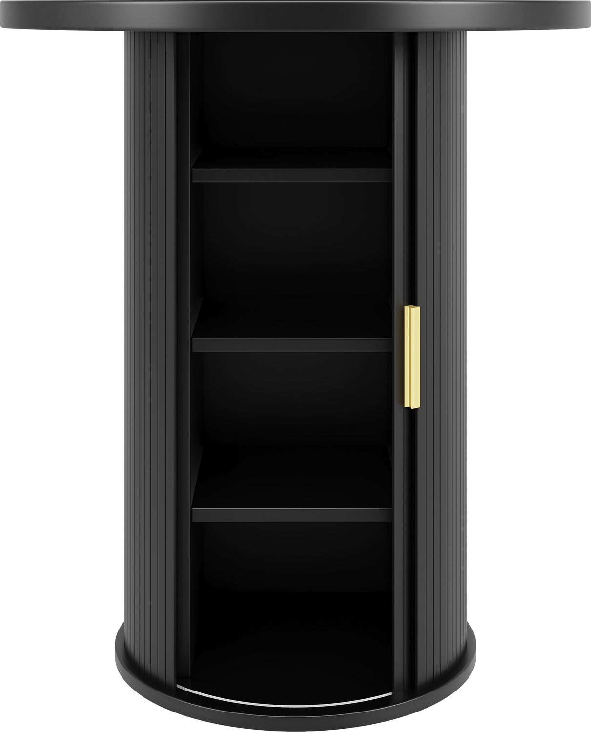 SONNENH Bartafel - Ronde bartafel met opbergkast - 60 x 60 x 91,6 cm - Zwart