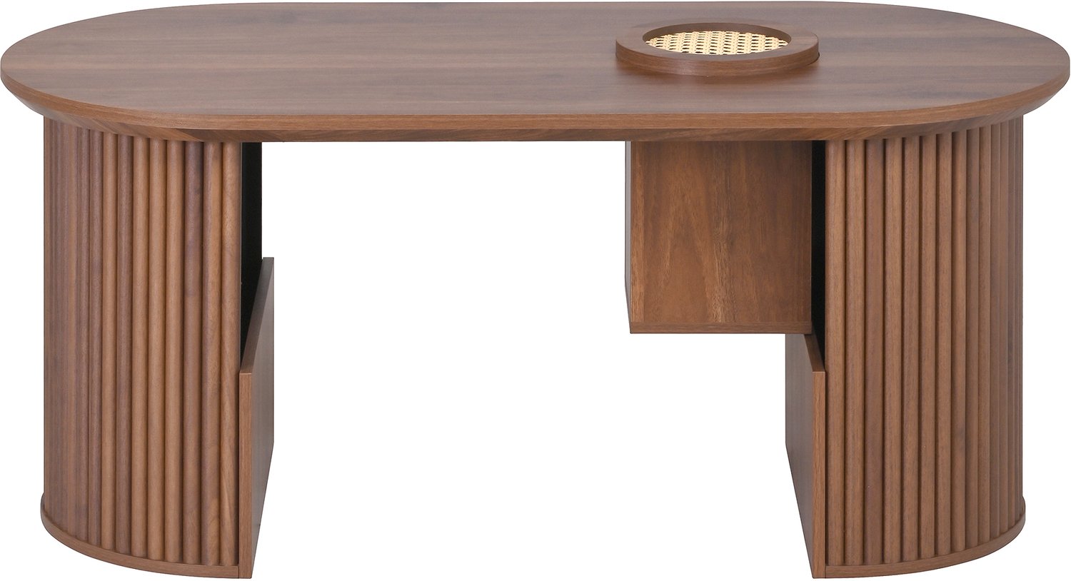 SONNENH Salontafel - Verticale structuur en open vakken - 105 x 50 x 46,5 cm - Walnootlook
