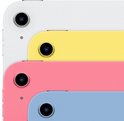 Detailopname van de achterkant van vier iPads in zilver, geel, roze en blauw.