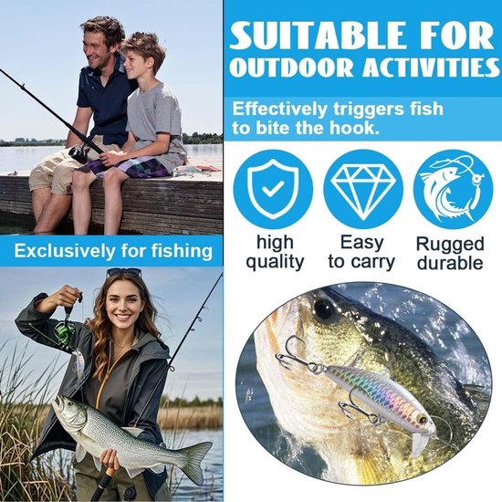 Vivid Wobbler Visloods met Boorhaak voor Forel, Baars, Snoek en Zalm - Set van 5 Stuks Visgerei — afbeelding 2
