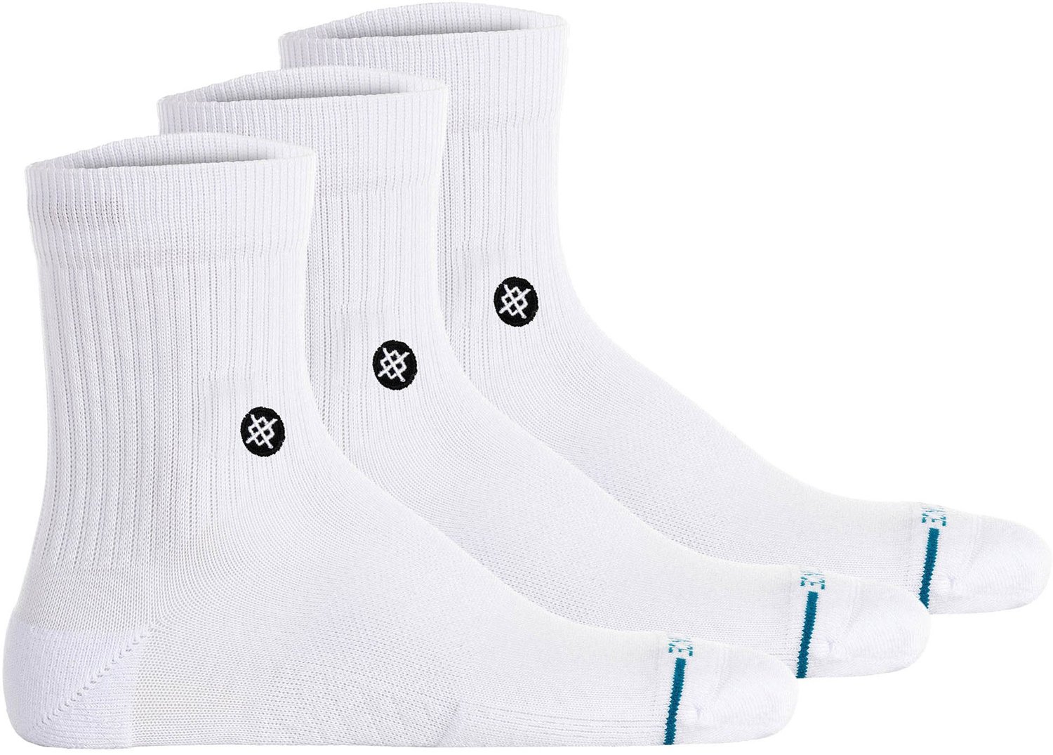 Stance unisex casual 3P halfhoge sokken icon wit