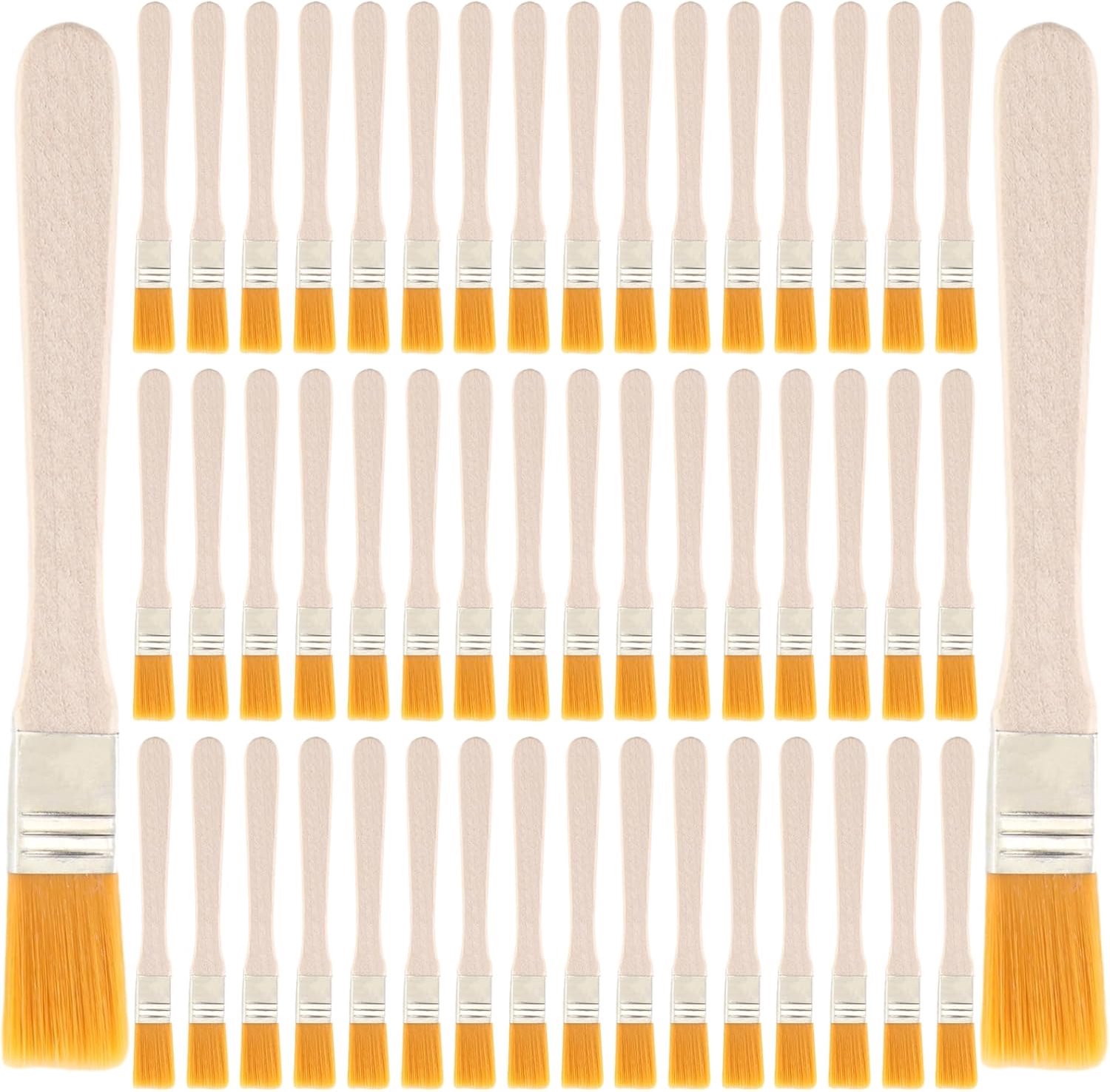SnelShoppen - 50 Stuks Verven Kwasten Set Plat Borstel Voor DIY Kunst Schilderen Tekeningen Muurverf Krijtverf Compact Medium Groot