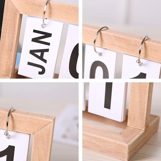 Houten Tafelkalender 2026, Adventskalender, Decoratie voor Kantoor, Huishouden en Bureau, 20 x 9 x 12 cm, Uniek Cadeau en Jaarlijkse Planner — cadeau in Wonen & Interieur - foto 7
