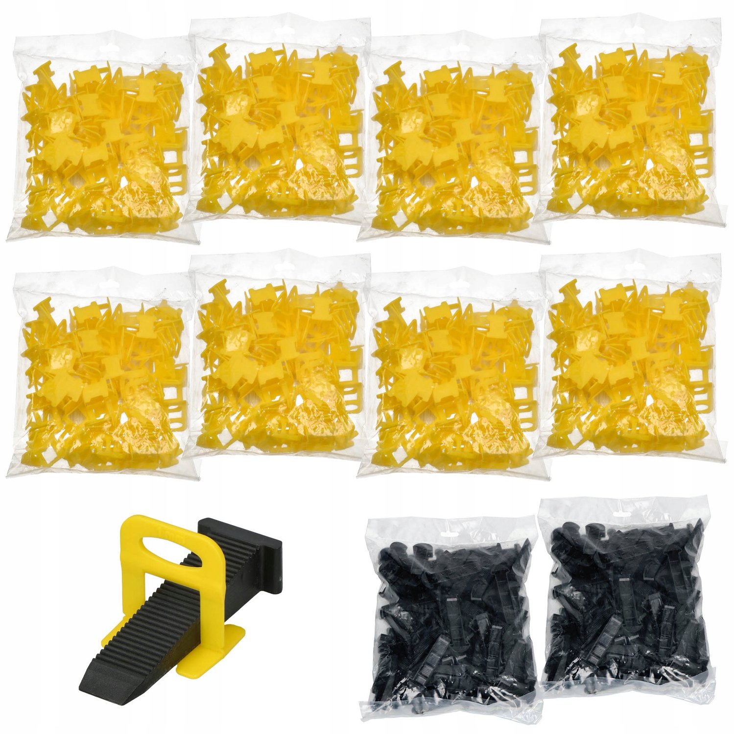Groot Tegel Levelling Systeem: 800 Clips & 200 Wiggen (1mm)