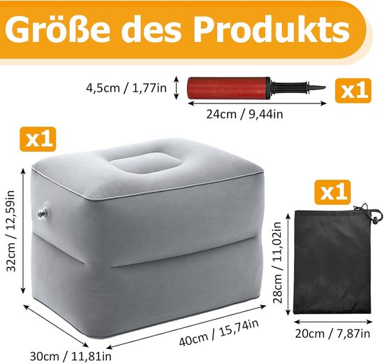 SnelShoppen - Vertebral Disc Cube 40x32x30 cm - Opblaasbare Rugpijn Kussen met Pomp - Leg Ondersteunende Hoogteversteller - Draagbare Intervertebrale — afbeelding 2