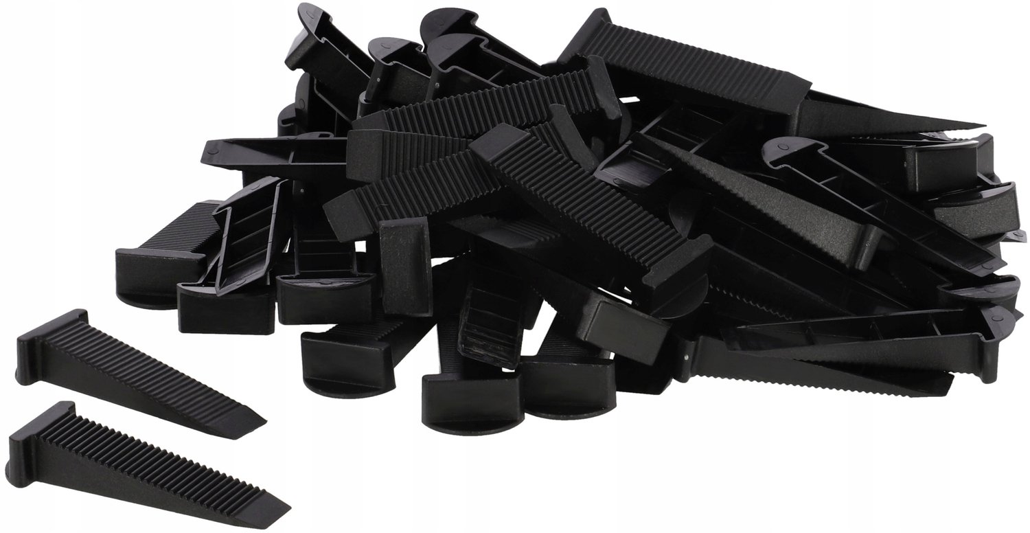 100x Zwarte Tegel Levelling Wedges - 80mm
