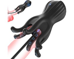 Penis Vibrator voor Mannen - Urethrale Penisplug & Dilator - 3-in-1 Stimulator met 10 Vibratiestanden - 360° Tentakelstimulatie - Zachte Siliconen - Oplaadbaar - Fluisterstil - 7,1 Inch