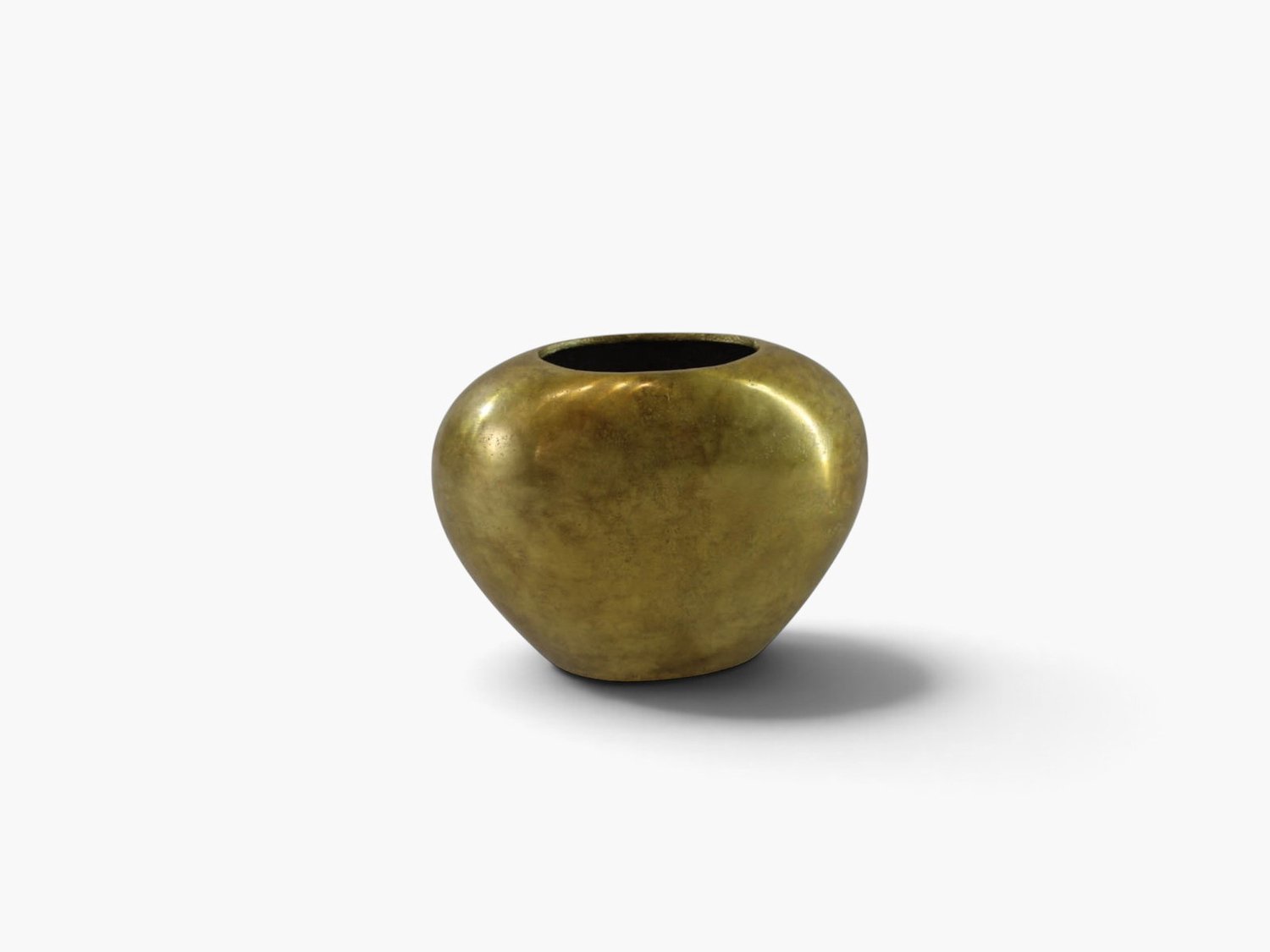 Aluminium Oval vase Ant.gld S 24x13x17cm Buitengewoon de Boet