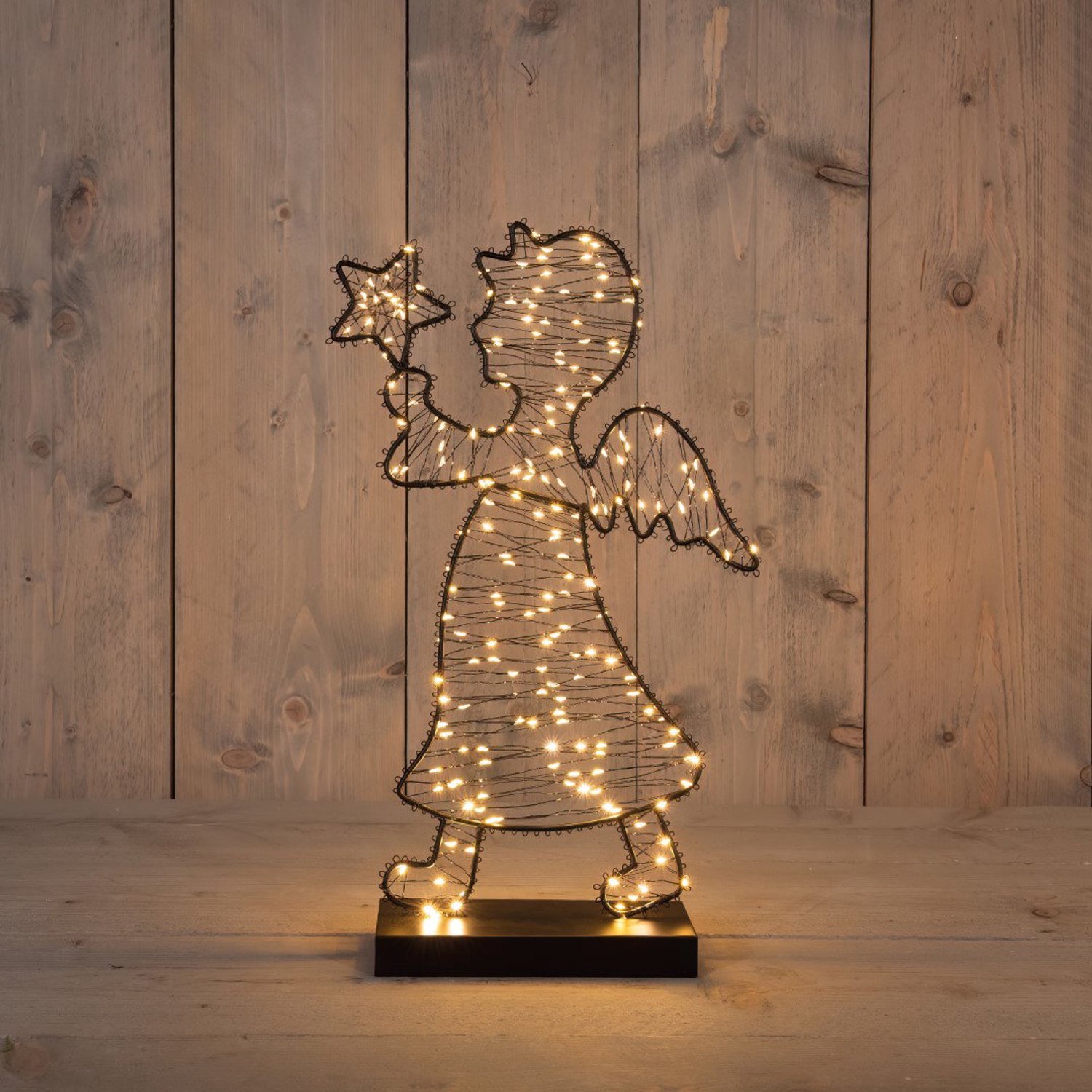 Engel op voet metaal classic warm 210 LED 28x48 cm Anna's Collection