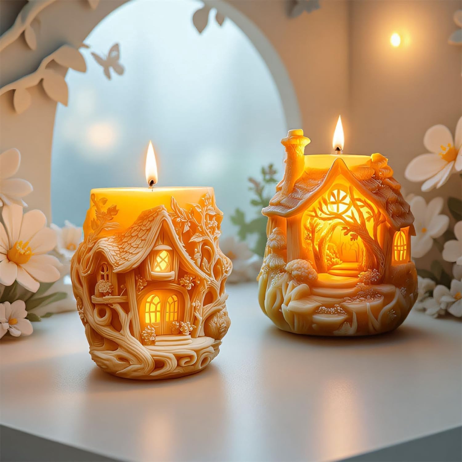 3D Silicone Mallen voor Kerstkaarsen, Set van 3 Huisvormige Mallen voor DIY Kaarsen, Creatieve Mallen voor Kerstdecoratie en Ambachten – foto 5