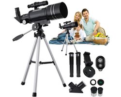 Sterrenkundige Telescoop - Sterrenkijker Kinderen & Beginners - met Maanfilter - Verstelbaar Statief - 70 mm Opening & 300 mm Brandpuntsafstand - 15-150x Vergroting - Gecoate Lenzen - Voor Maan & Natuur