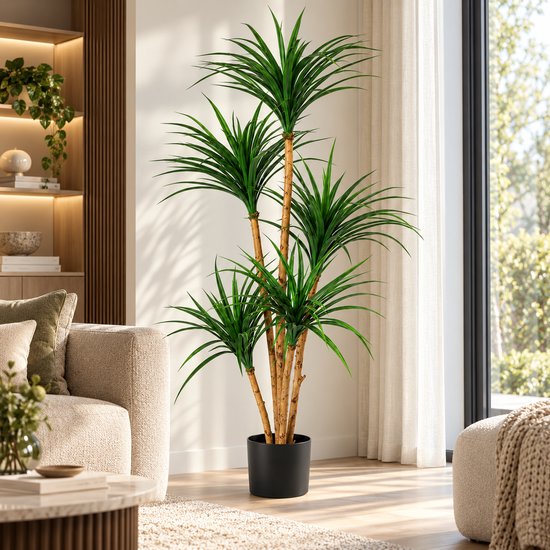 Luxevo Kunstplant Dracaena 150 cm – Realistische Yucca Kunstboom – Verstelbare Bladeren