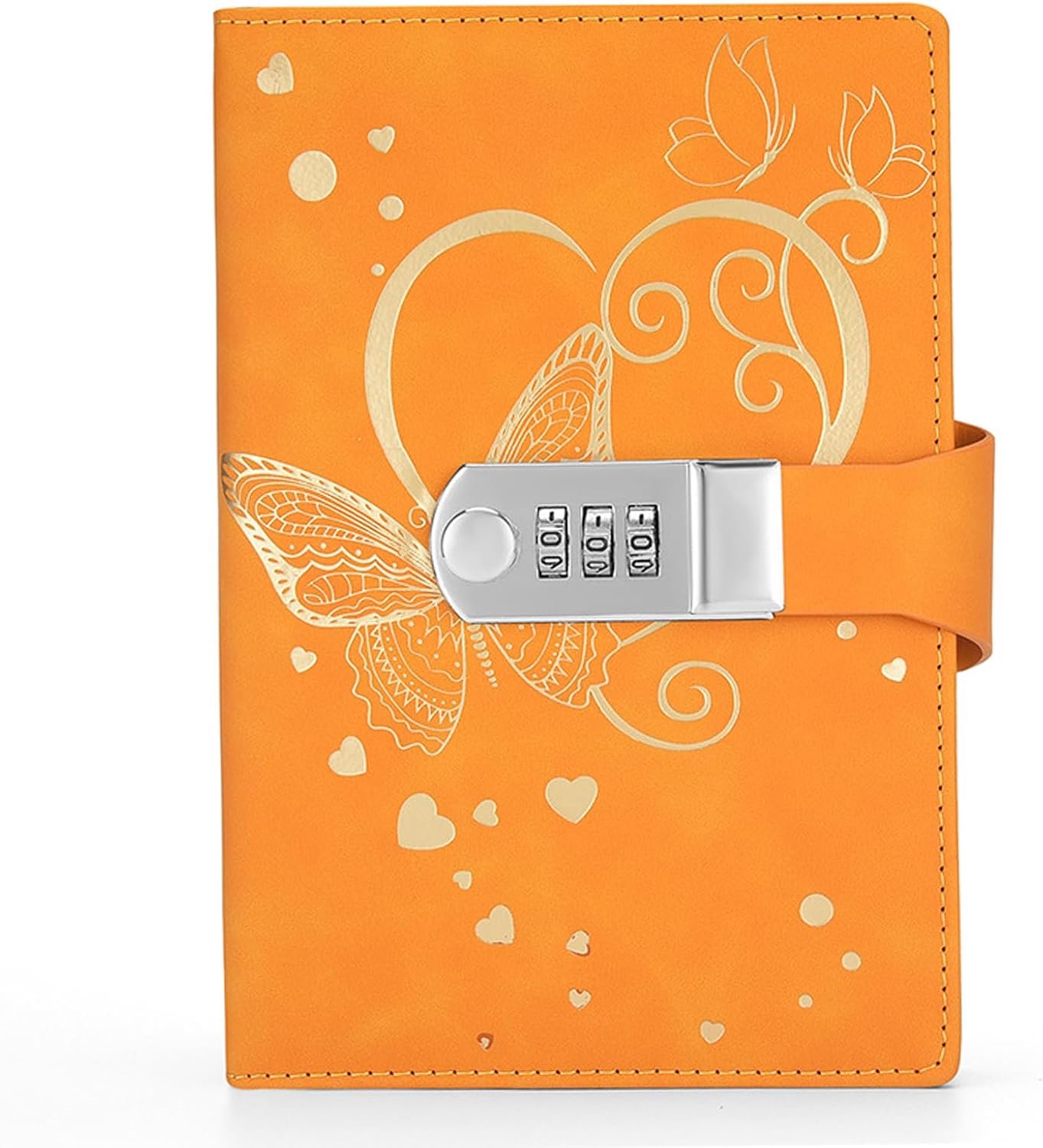 Diary with Lock for Women Men Secret Journal with Combination Lock for Girls Boys B6 Butterfly Notebook PU Leather - ShopVlot
