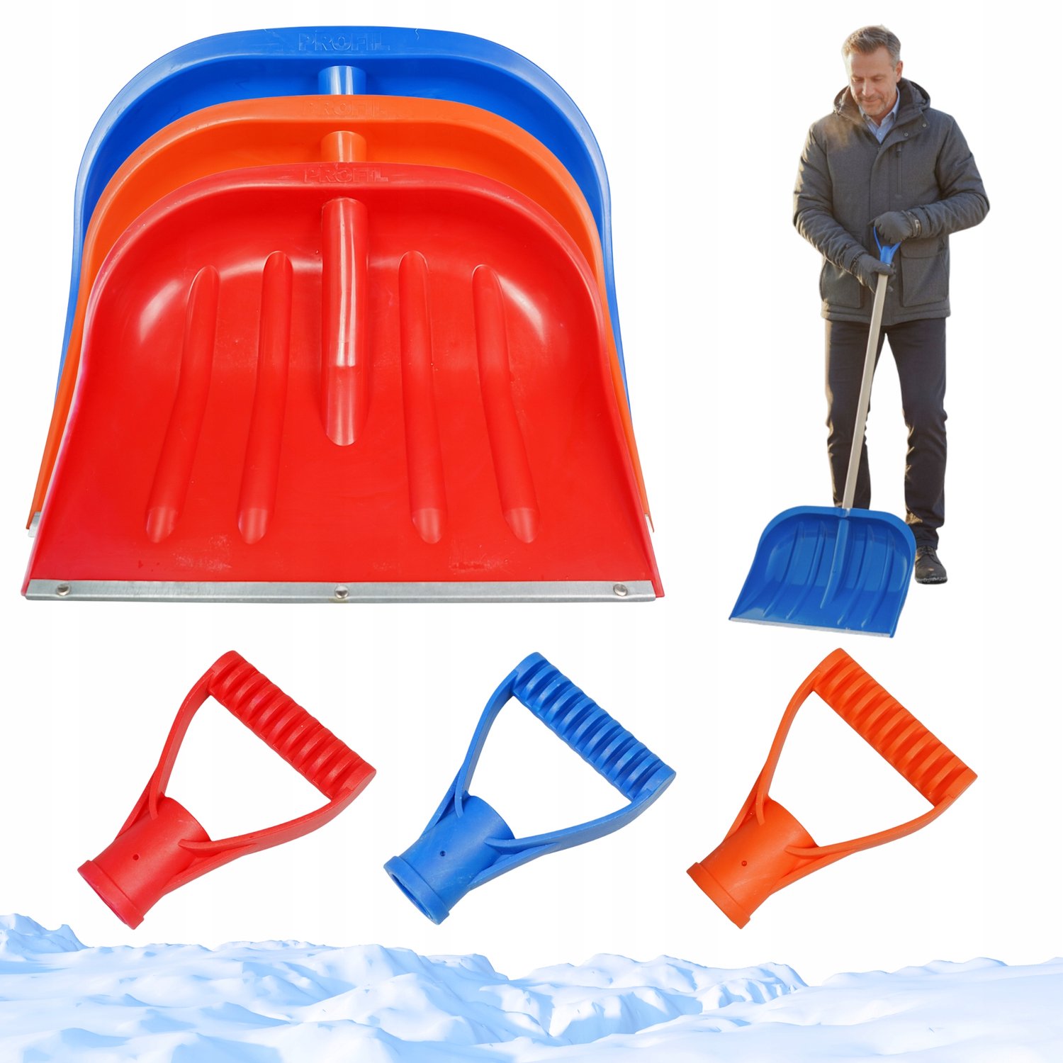 Set van 3 Sneeuwscheppen met Handvatten - Merkloos
