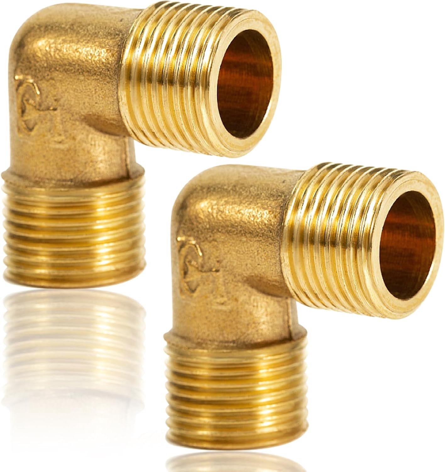 2pcs Brass Shop 90 Degrees, 1/2 Inch AG on AG, DN15 Pipe Angle Arch, Sanitary Fittings For Drinking Water - ShopVlot