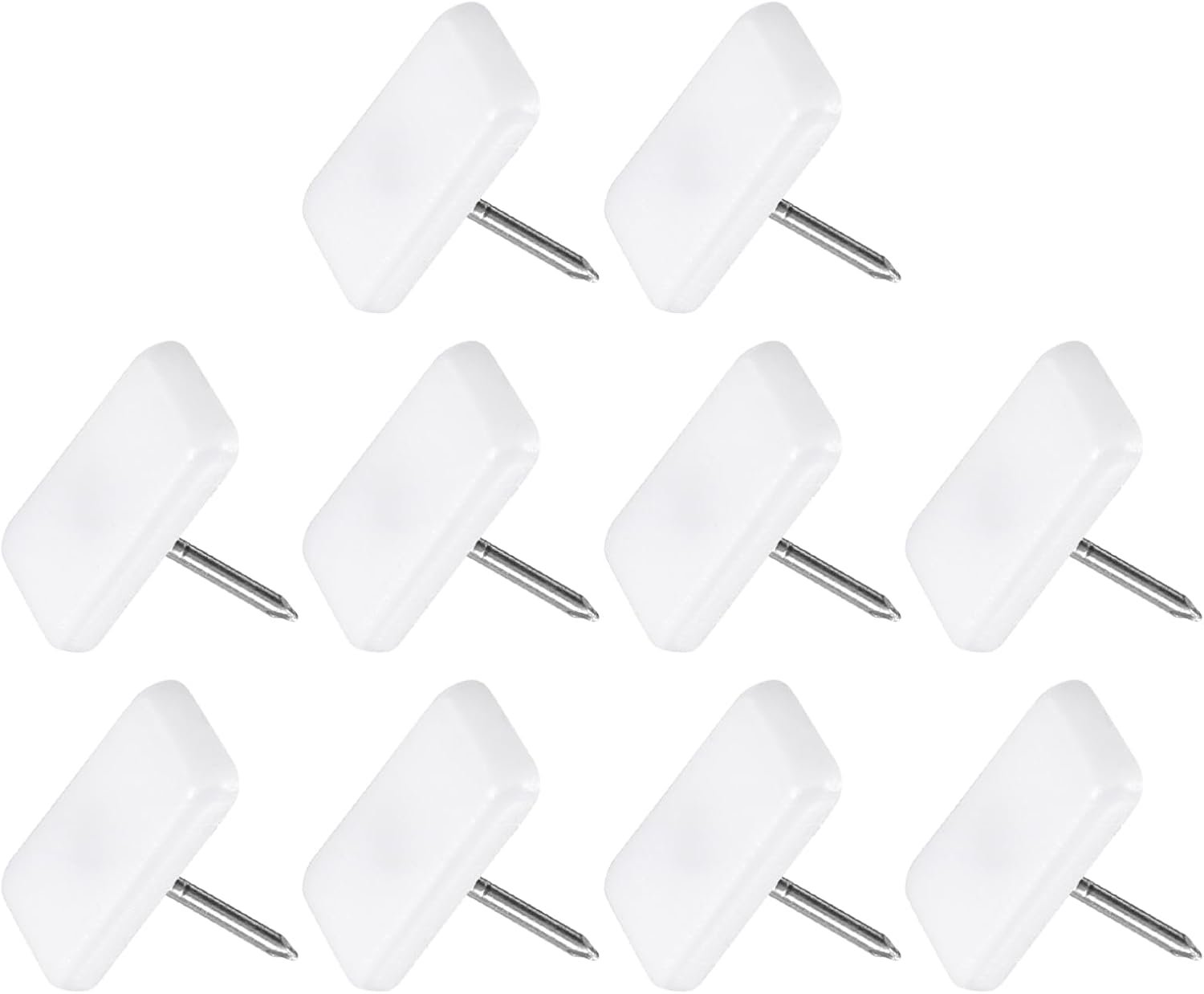 METALLIXITY Furniture Legs Nail (19mm/0.75inch) 20Pcs, Plastic Square Chair Sliders - for Chairs Sofa Furniture Sliders Protector Pad, White