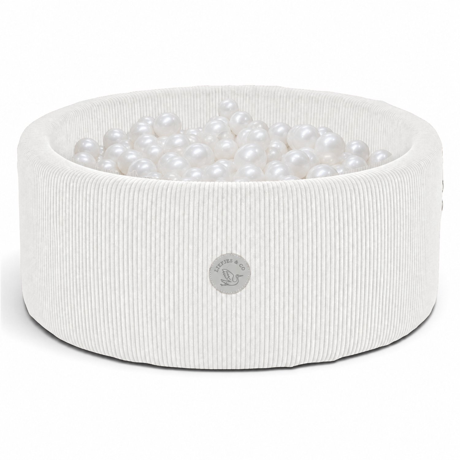 Liefjes & Co Corduroy Wit Ballenbak Met 200 Ballen – Baby & Kinder Ballenbad – Zacht Foam – Speelgoed