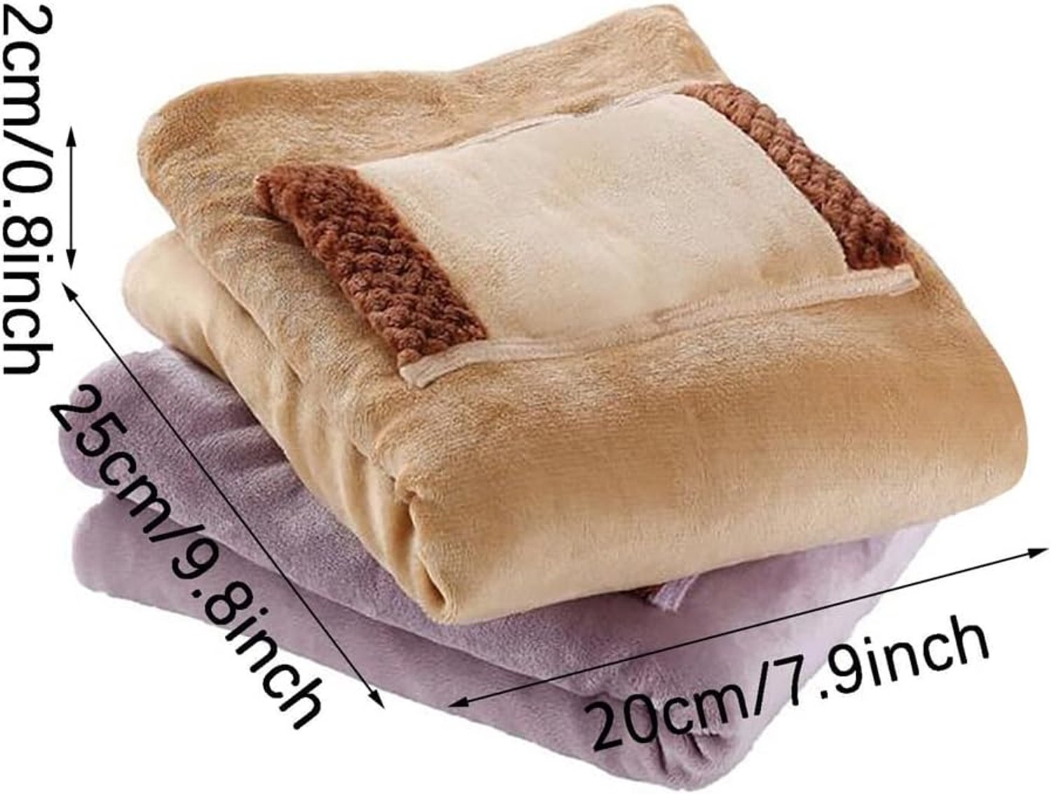 Elektrische deken - Verwarmde sjaal - Flanellen deken - Deken - Warme sjaal - Comfortabele deken - 60*80 cm - USB multifunctionele deken - Opvouwbaar - Geschikt voor thuis/kantoor - Camel – foto 7