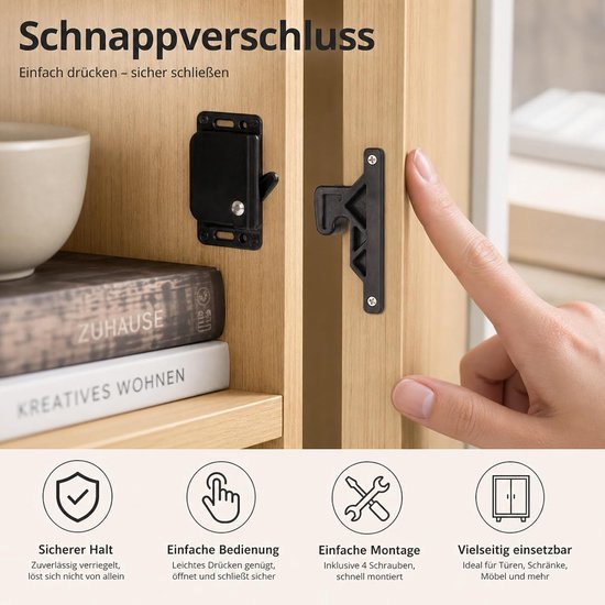 Sluitsysteem voor kasten, 4 stuks — afbeelding 4