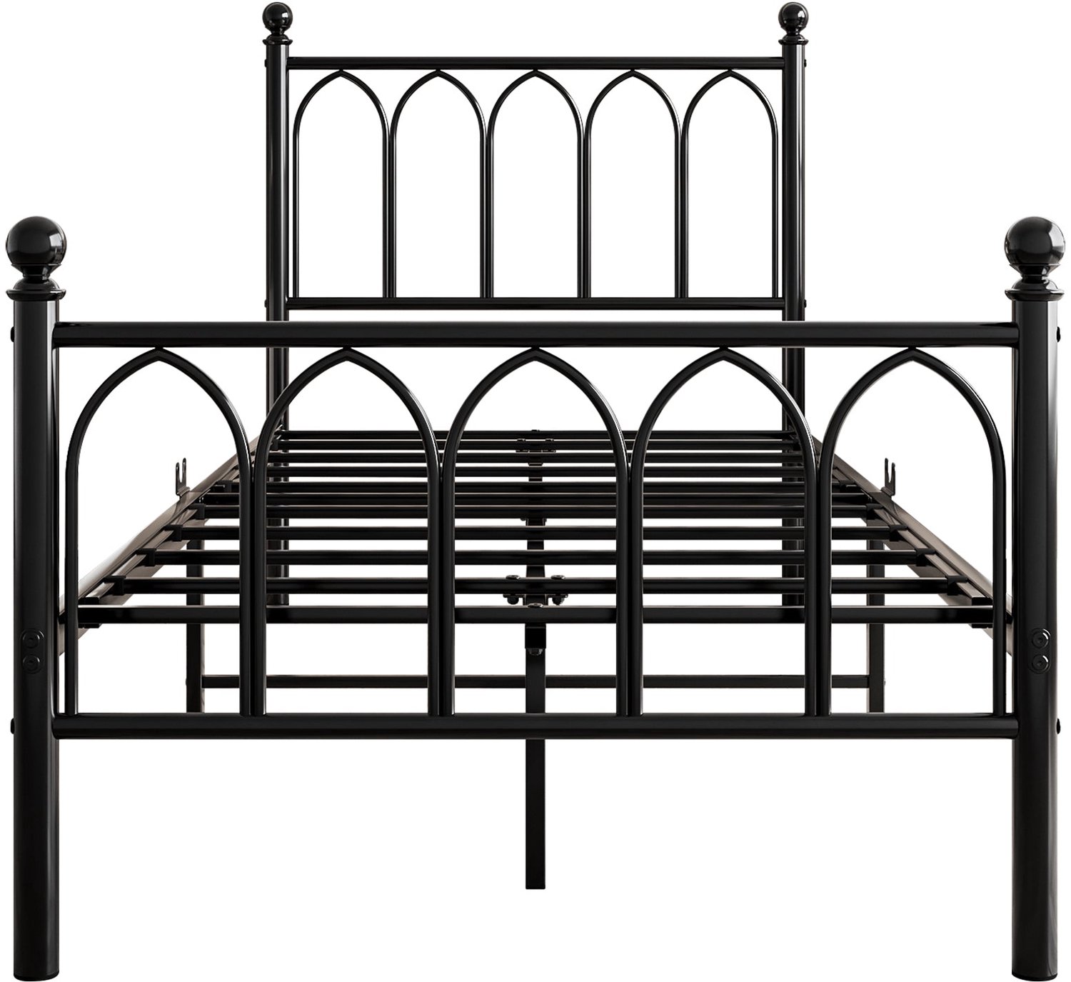 Merax Metalen Bedframe 90x200 Cm - Met Led-Verlichting En Usb-Laadpunt - Zwart - Met Opbergruimte Onder Het Bed