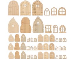 60 Mini-houten deurtjes en vensters voor zelf maken
