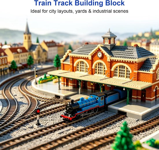 Treinspoorset met rechte en gebogen rails, 35 stuks — afbeelding 5