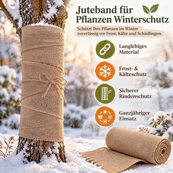 Jutesnoer voor plantenbescherming - 3m x 25cm - 2 rollen — afbeelding 2