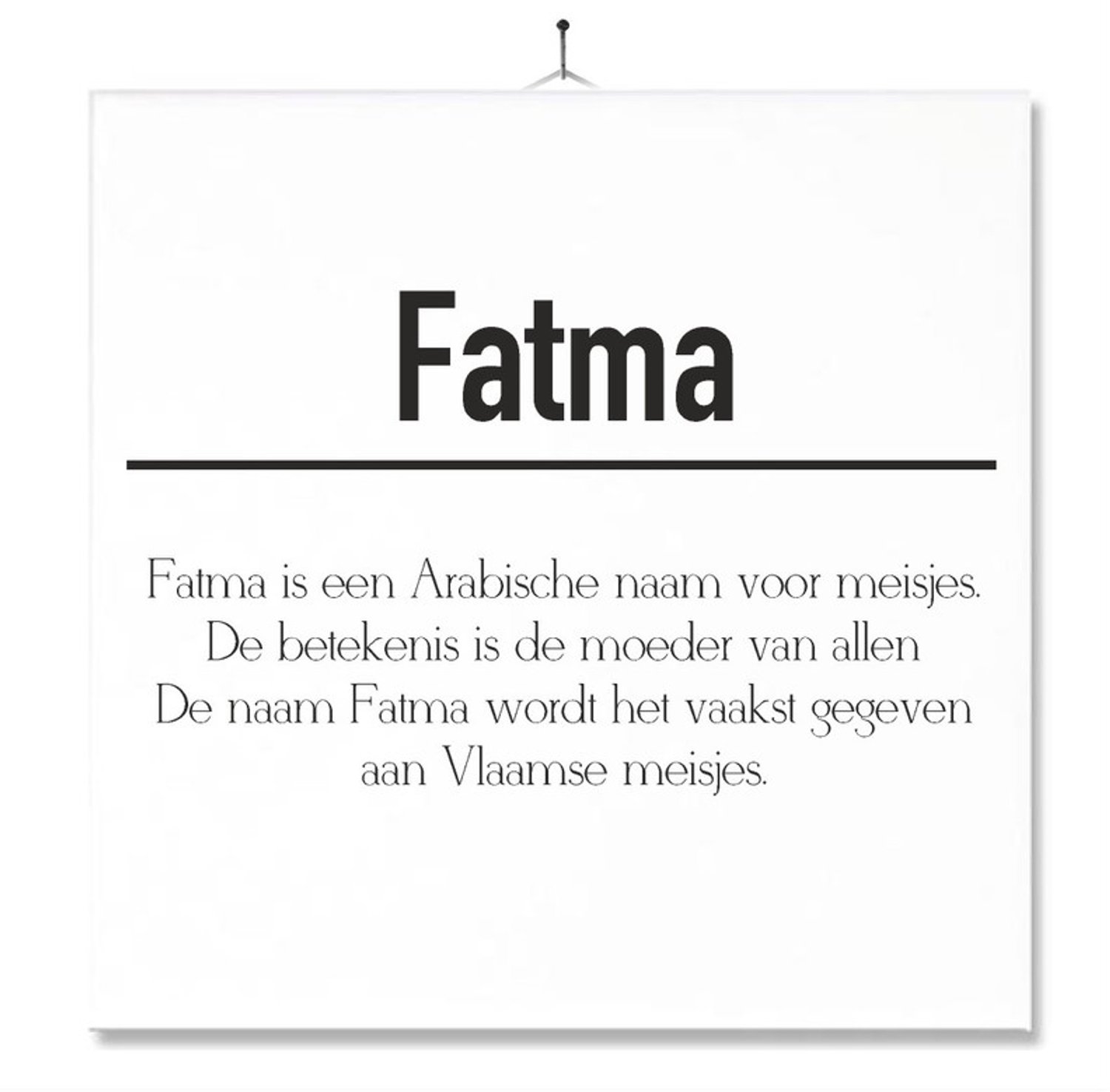 MC Living Tegel Met Opdruk | Betekenis | Kado | Cadeau | Met Naam - Fatma Multi-Color