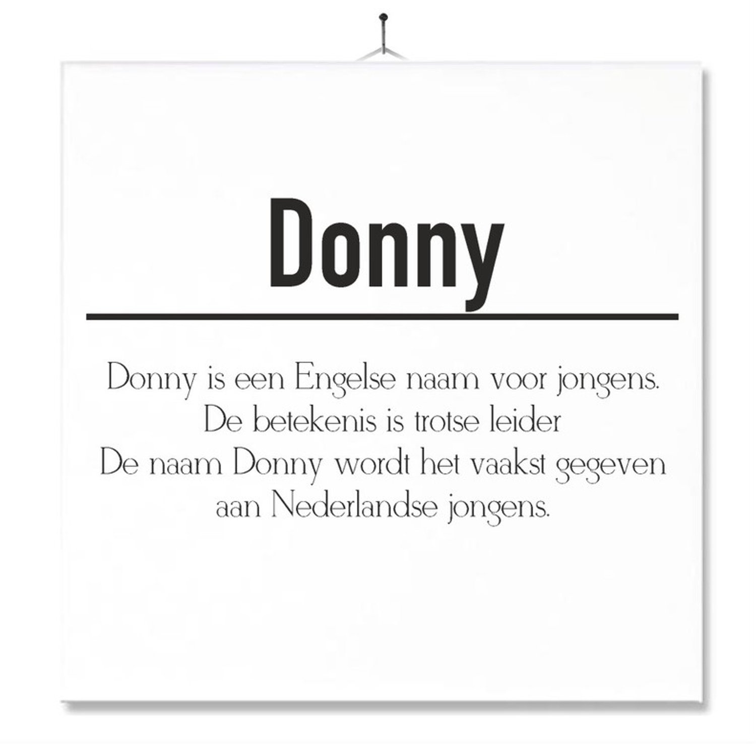 MC Living Tegel Met Opdruk | Betekenis | Kado | Cadeau | Met Naam - Donny Multi-Color