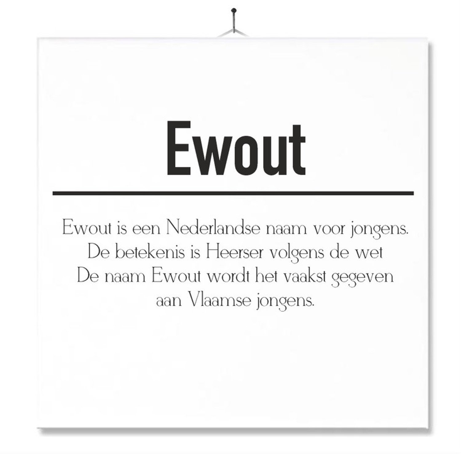 MC Living Tegel Met Opdruk | Betekenis | Kado | Cadeau | Met Naam - Ewout Multi-Color