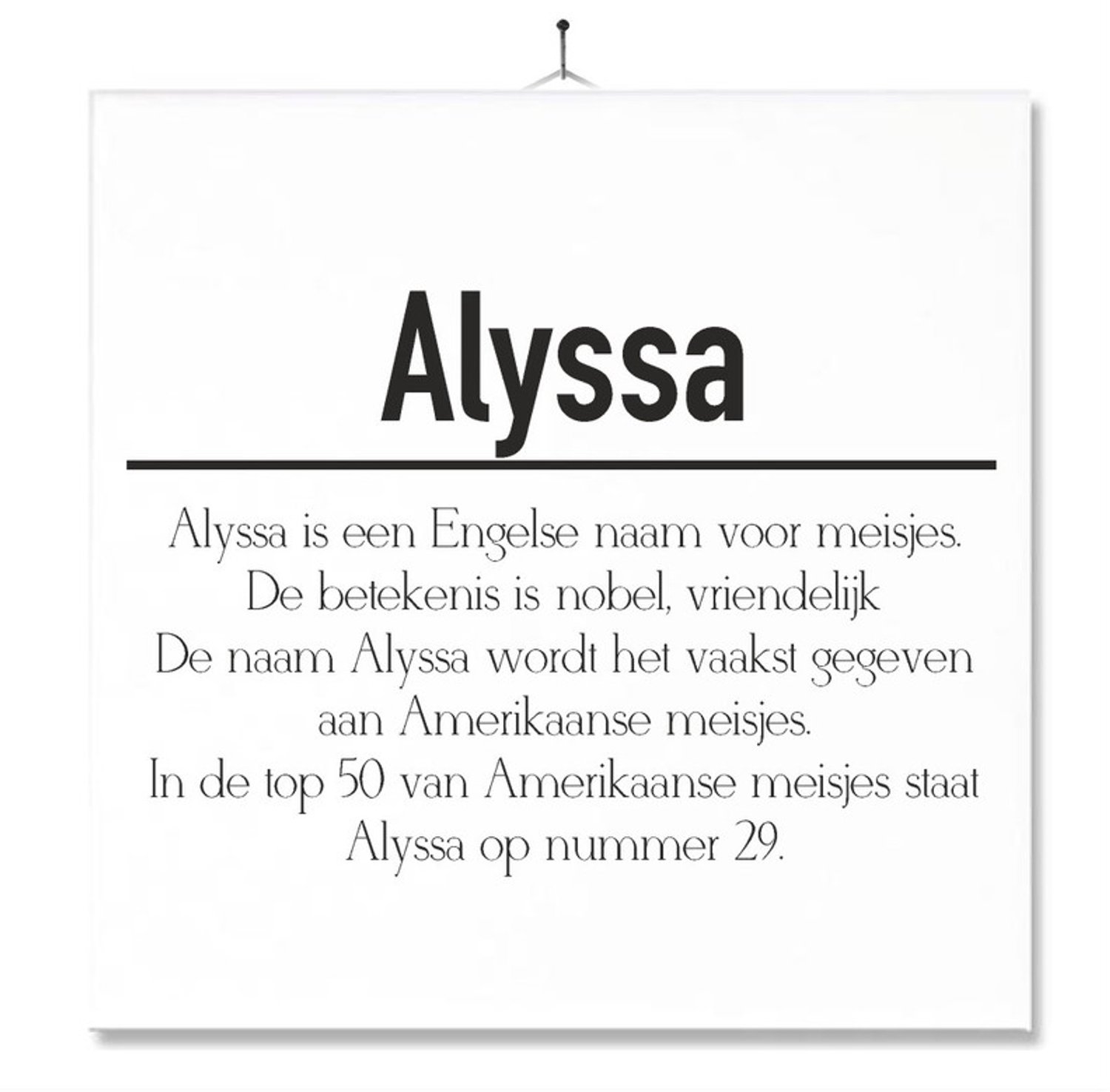 MC Living Tegel Met Opdruk | Betekenis | Kado | Cadeau | Met Naam - Alyssa Multi-Color