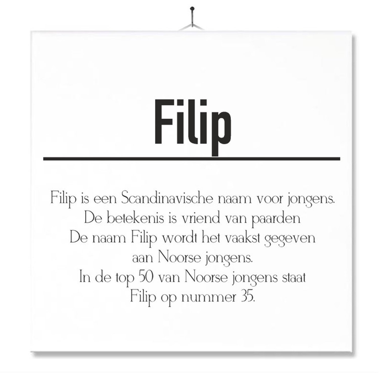 MC Living Tegel Met Opdruk | Betekenis | Kado | Cadeau | Met Naam - Filip Multi-Color