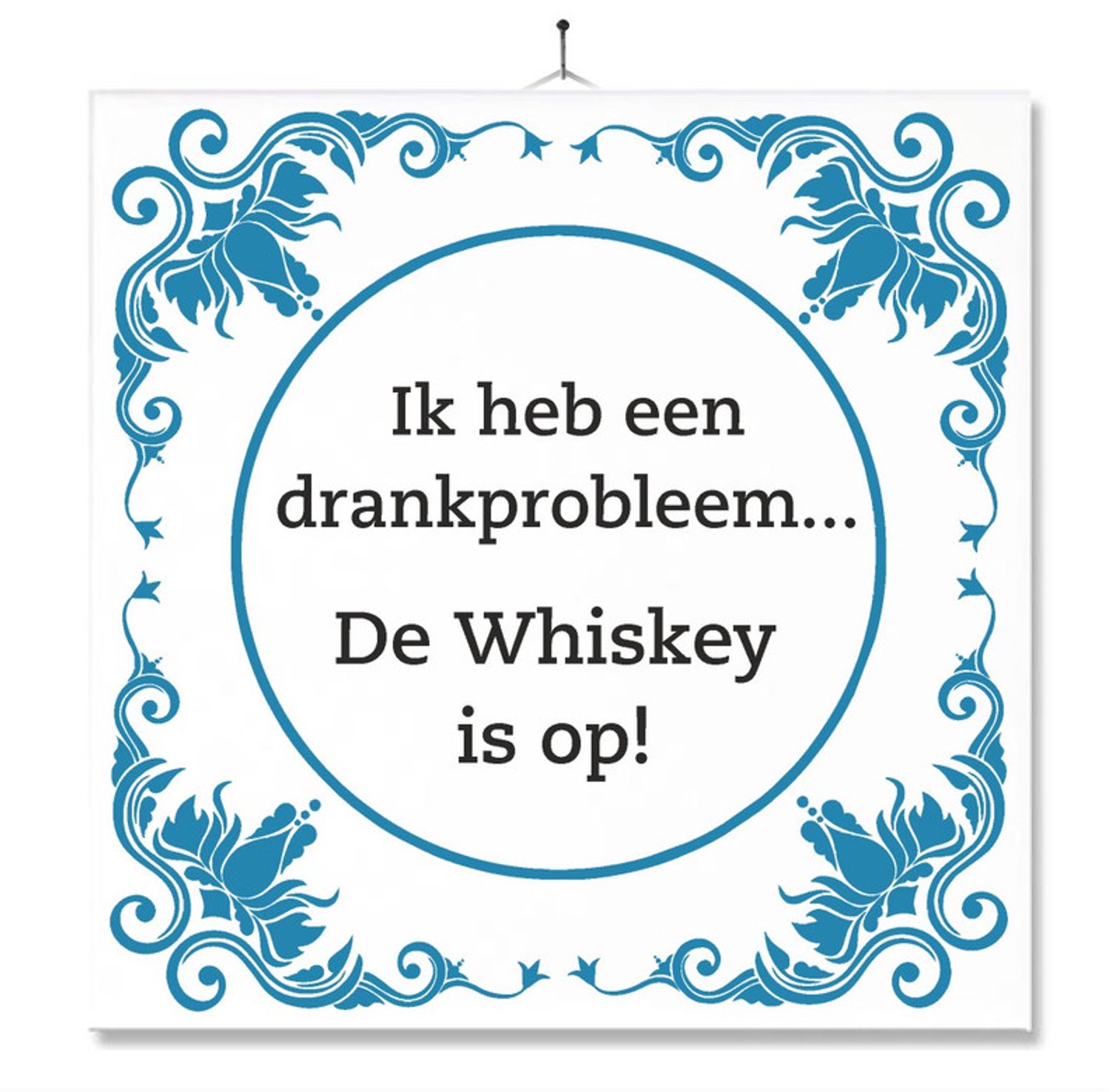 MC Living Tegel Met Opdruk | Grappig | Humor | Verjaardag kado | Ik heb een drankprobleem… De Whiskey is op! Multi-Color