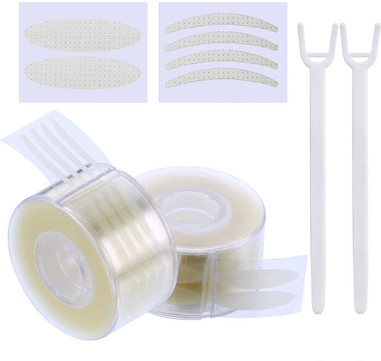 1200 Stuks Onzichtbare Dubbele Ooglid Tape met 2 Fork Bars