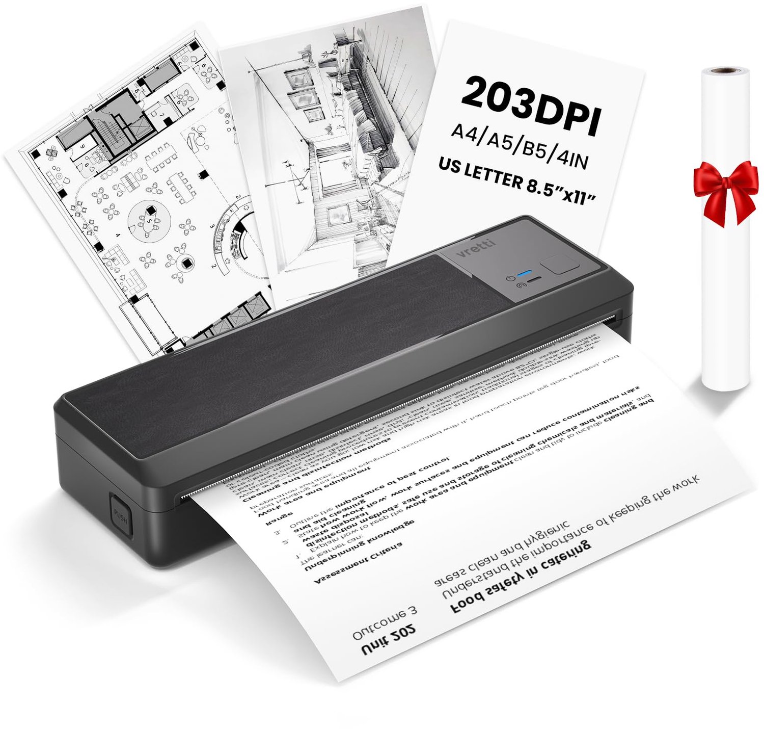 Draagbare Thermische Printer A4 met Bluetooth Verbinding