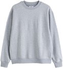 Grijs sweatshirt met ronde hals in een normale pasvorm, geïsoleerd op een witte achtergrond.