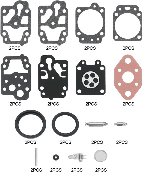 Carburateur Reparatieset K20-WYL - Carburateur Ombouwkit - Compatibel met Makita/Husqvarna/Echo - Vervangt 753-1225/753-04296 - Geschikt voor diverse modellen - Inclusief meerdere compatibiliteiten — afbeelding 3