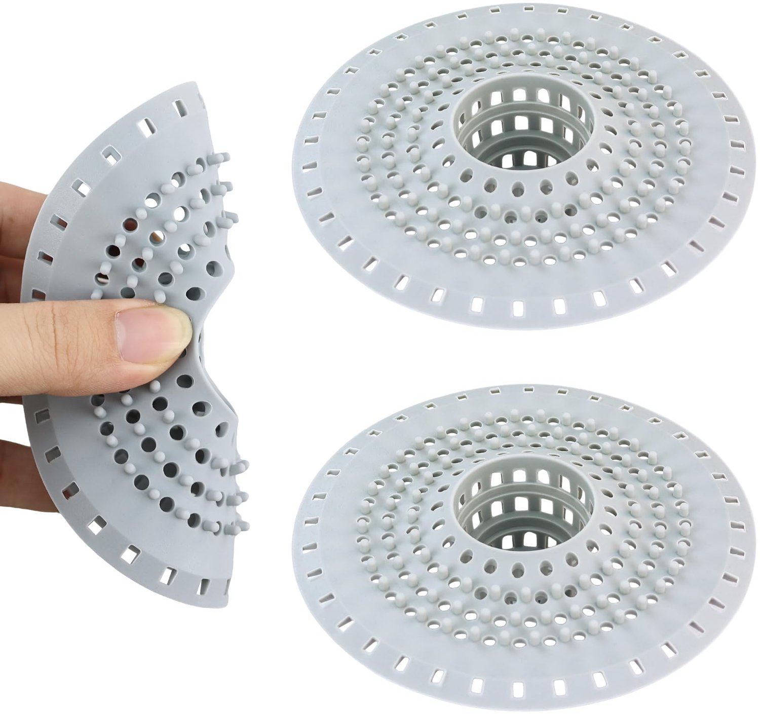Set van 2 Siliconen Haarfilters met Zuignap, 12.5 cm