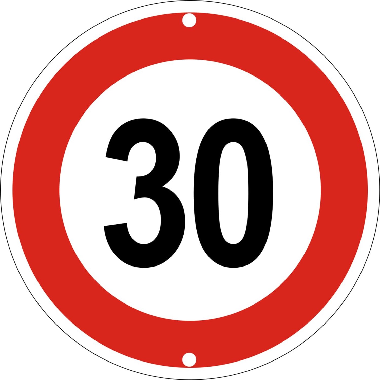 Verkeersbord Sticker - Maximum Snelheid 30 km - Aluminium Weerbestendig