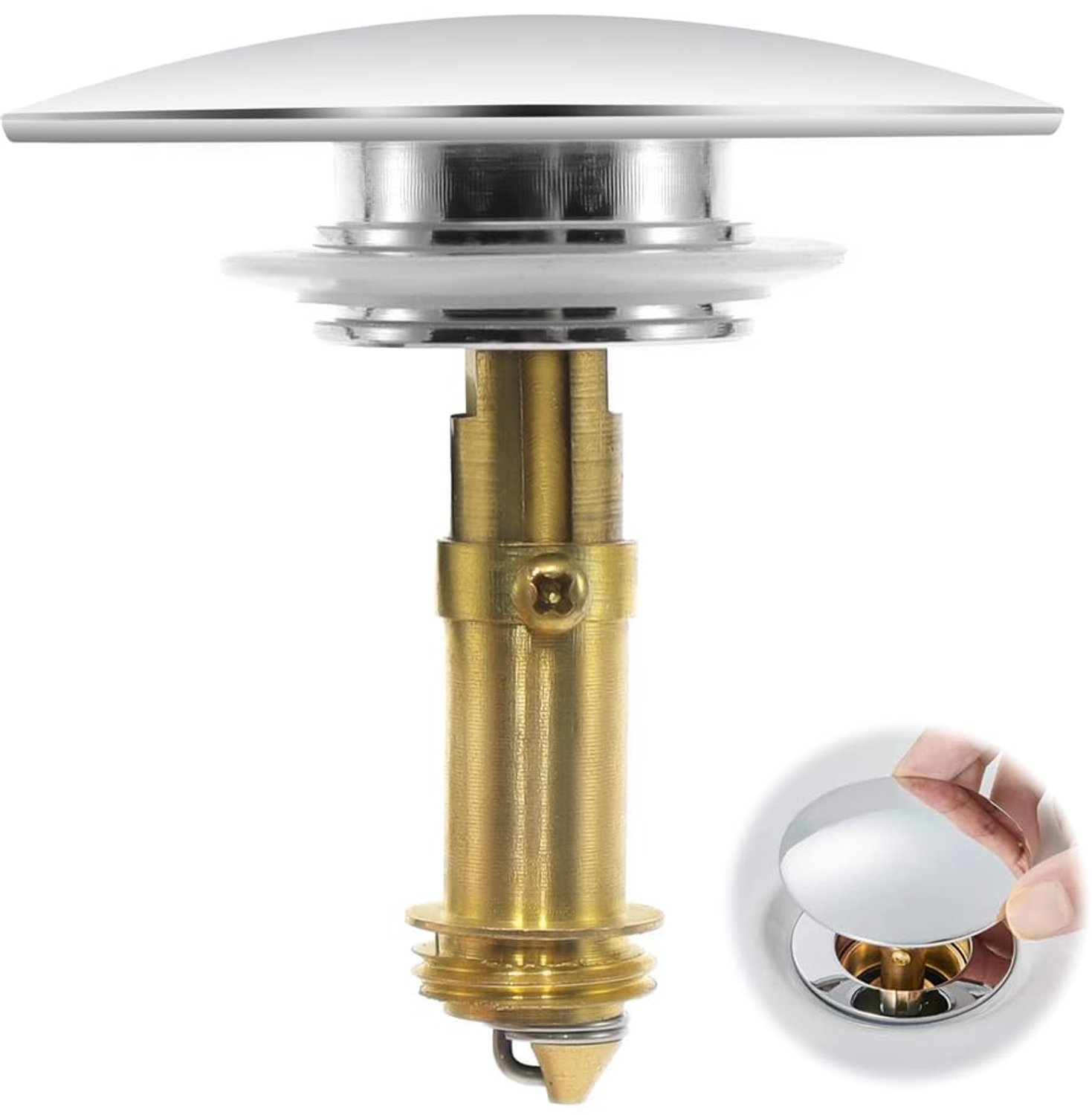 Pop-up Afvoerplug voor Wastafel 66mm van Messing